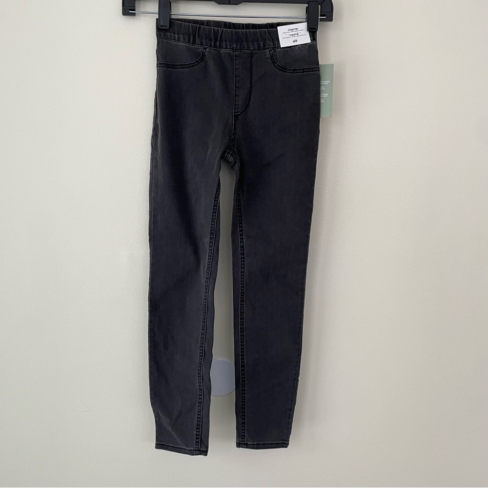 NWT H&M Recycled Cotton Black Charcoal Jeggings Pants size 8